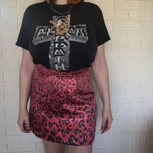 Metallic leopard print skirt